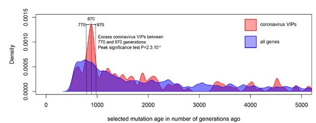 La pression épidémique apparue il y a 900 générations s'est atténuée avec le temps.